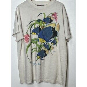 Vtg Wall Reef T-Shirt Single Stitch Guantanamo Bay Fish XL Susan Moustaki